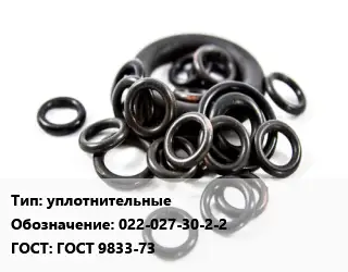 Кольцо РТИ уплотнительные 022-027-30-2-2 ГОСТ: ГОСТ 9833-73